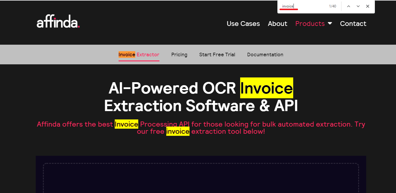 Checkout page