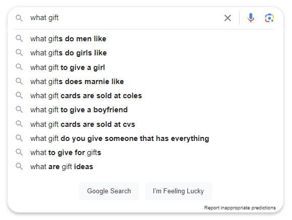Google autocomplete