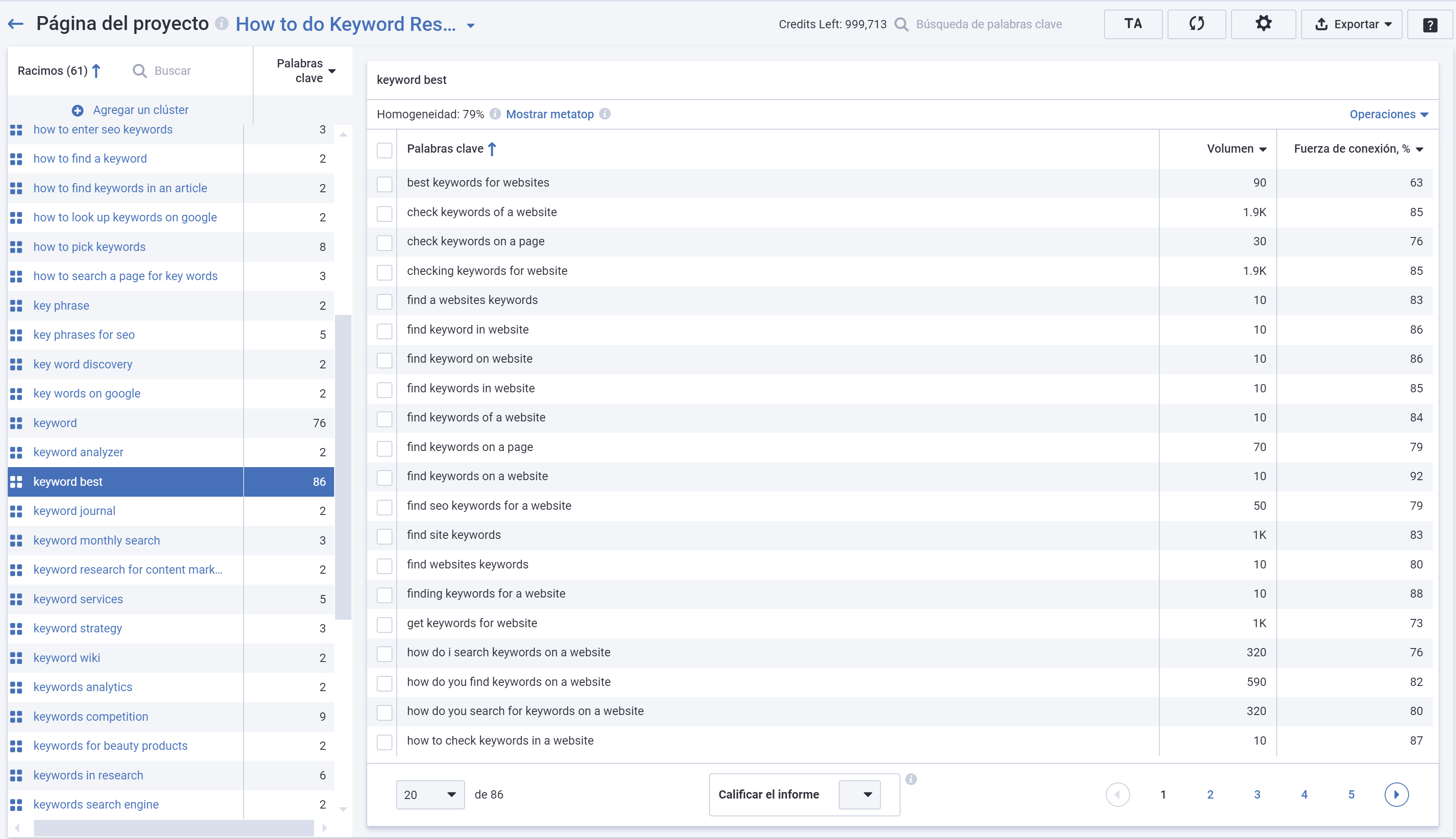 Clustering tool