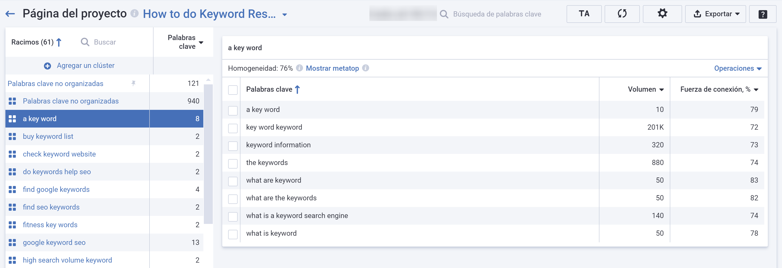 Clustering tool