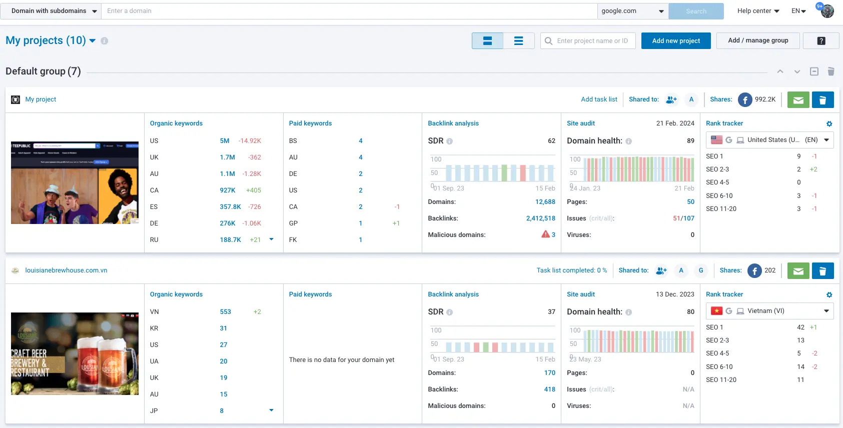 Serpstat Tools and Features